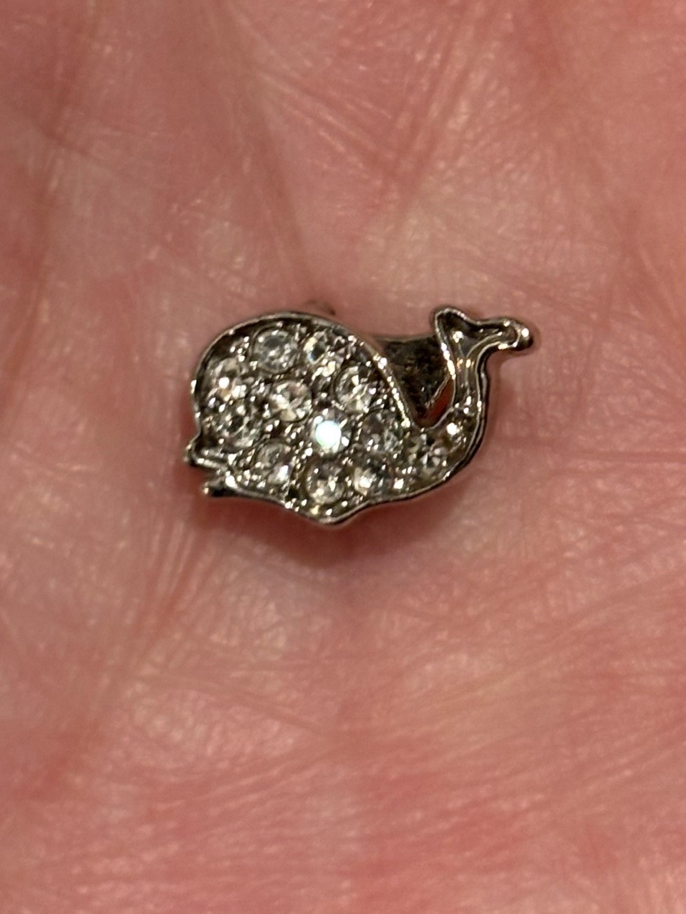 Vintage Mini Whale Rhinestone Necklace Charm/Pendant
